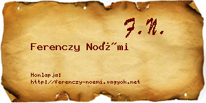 Ferenczy Noémi névjegykártya